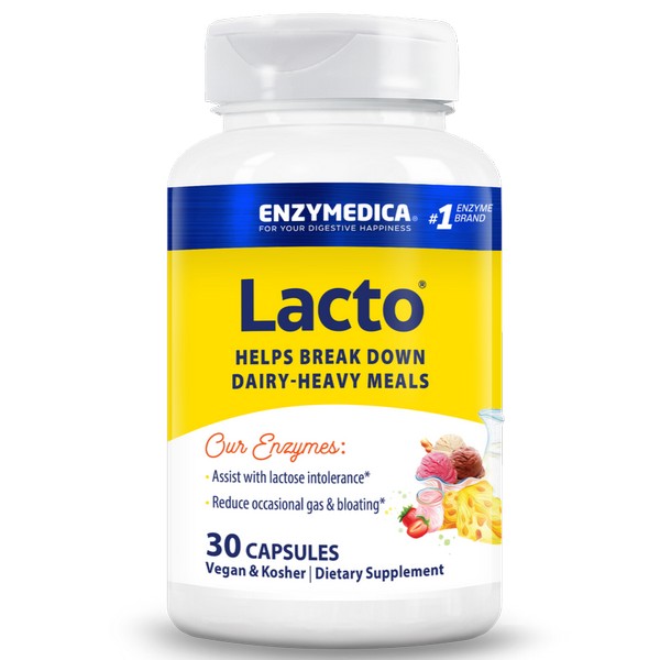 Enzymedica Lacto 30 Capsules Dairy Digestive Enzyme Supplement
